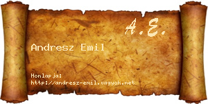 Andresz Emil névjegykártya